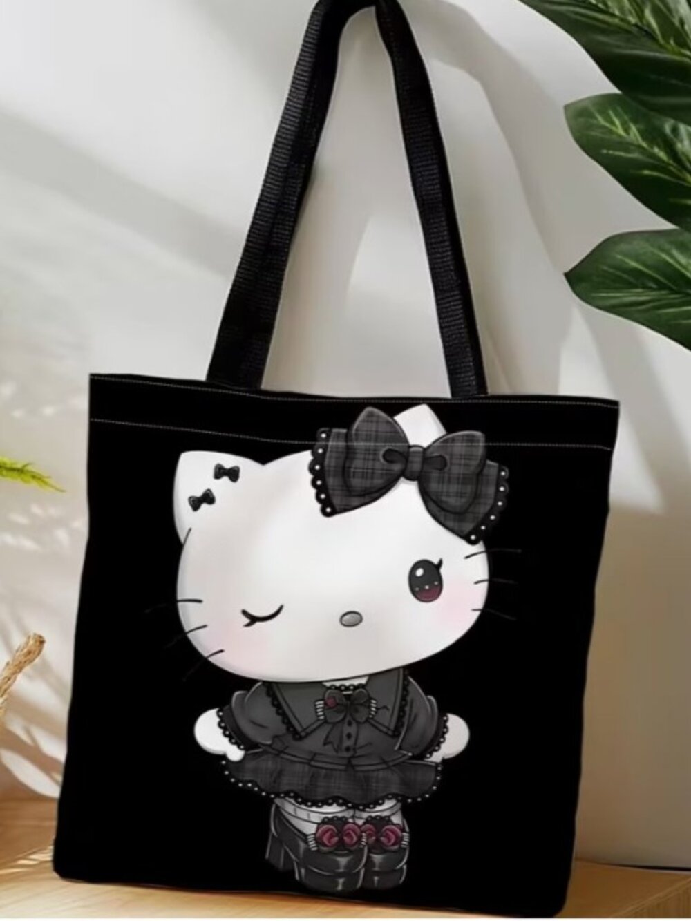HELLO KITTY “Goth Plaid” Shopping Tote Bag (BRAND-NEW & SUPER CUTE!)